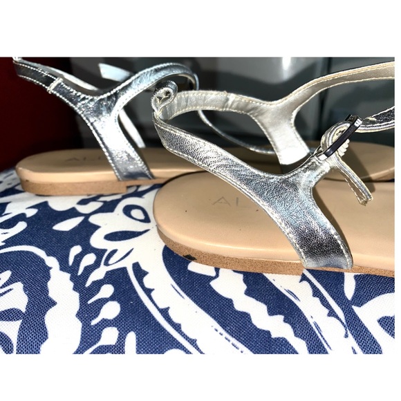 ALDO Sandals 7.5 Silver Sandals Silver Shoes - Picture 7 of 13